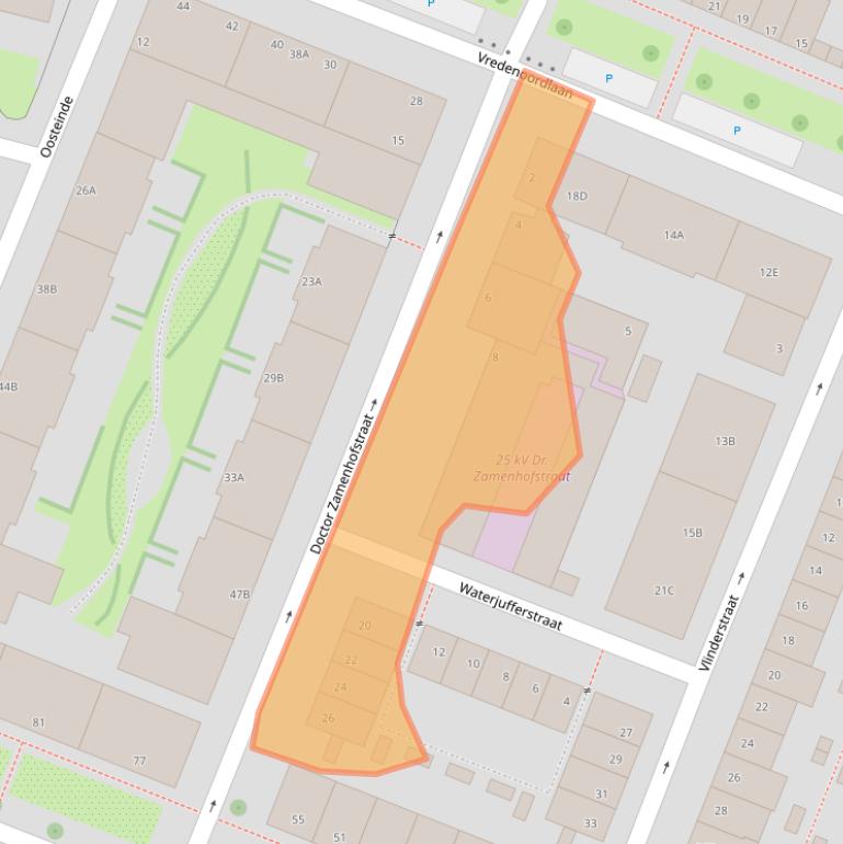 Kaart van postcodegebied 3061SH.