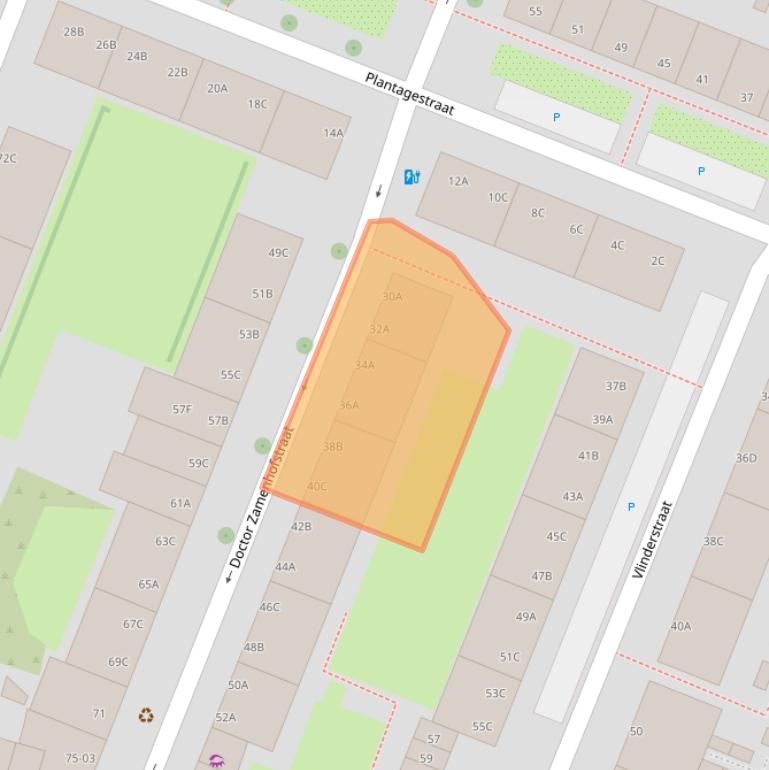 Kaart van postcodegebied 3061SJ.