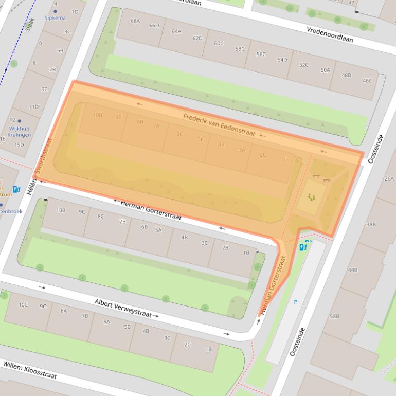 Kaart van postcodegebied 3061SL.