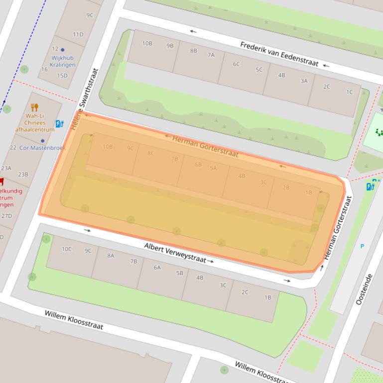 Kaart van postcodegebied 3061SM.