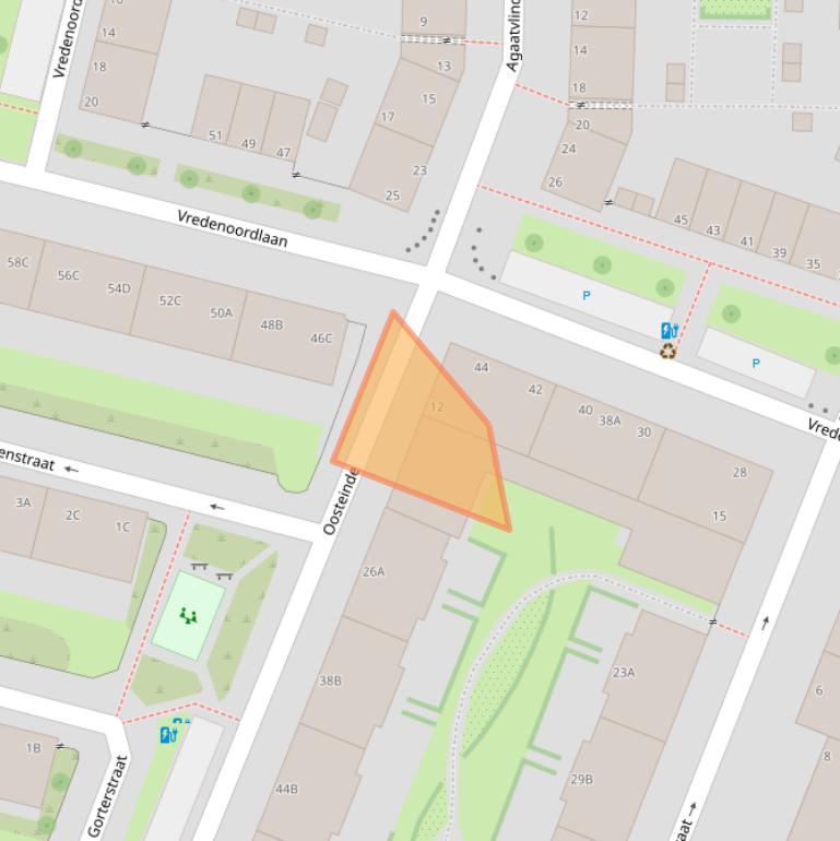 Kaart van postcodegebied 3061SP.