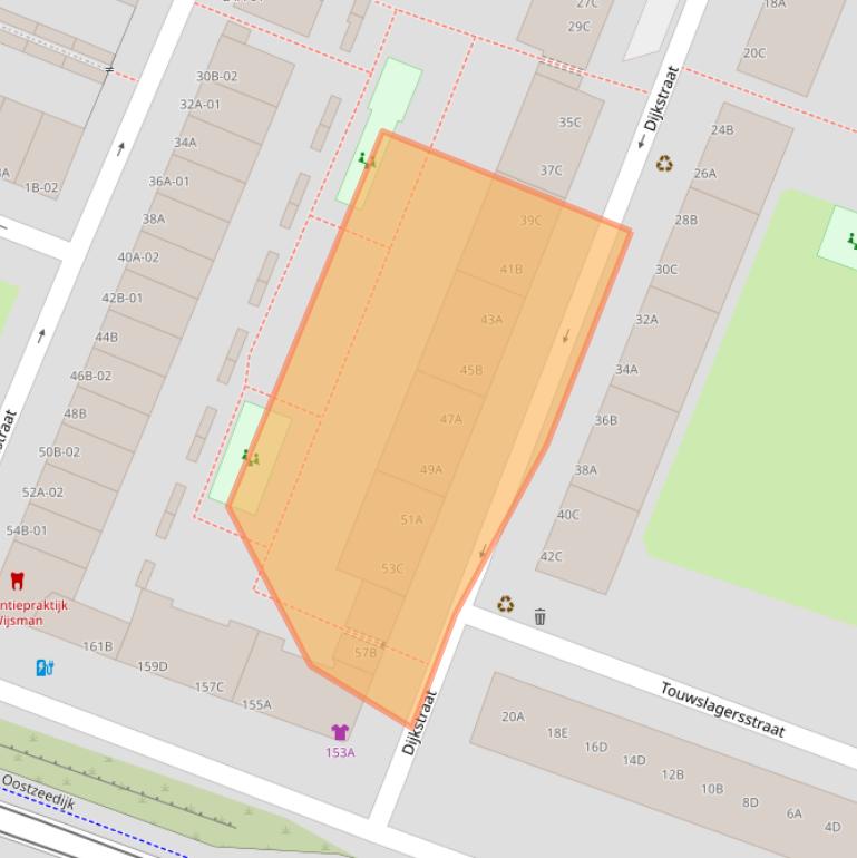 Kaart van postcodegebied 3061TC.