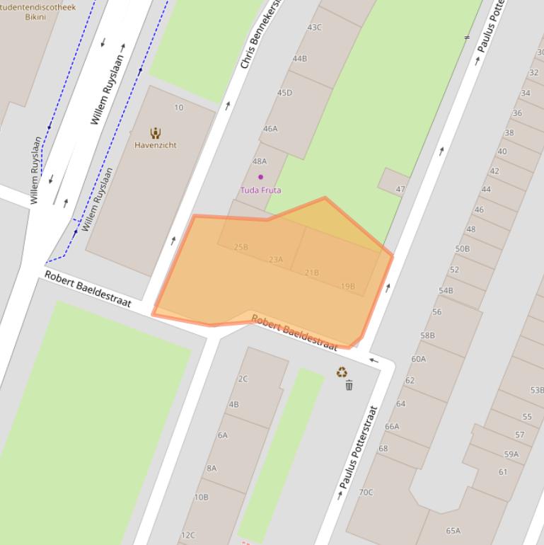 Kaart van postcodegebied 3061TG.