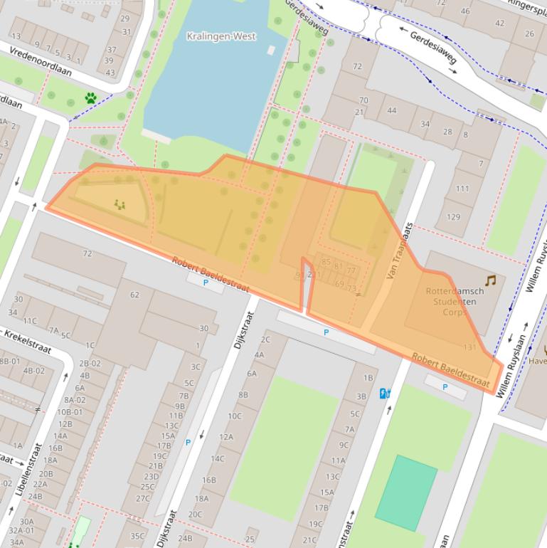 Kaart van postcodegebied 3061TH.