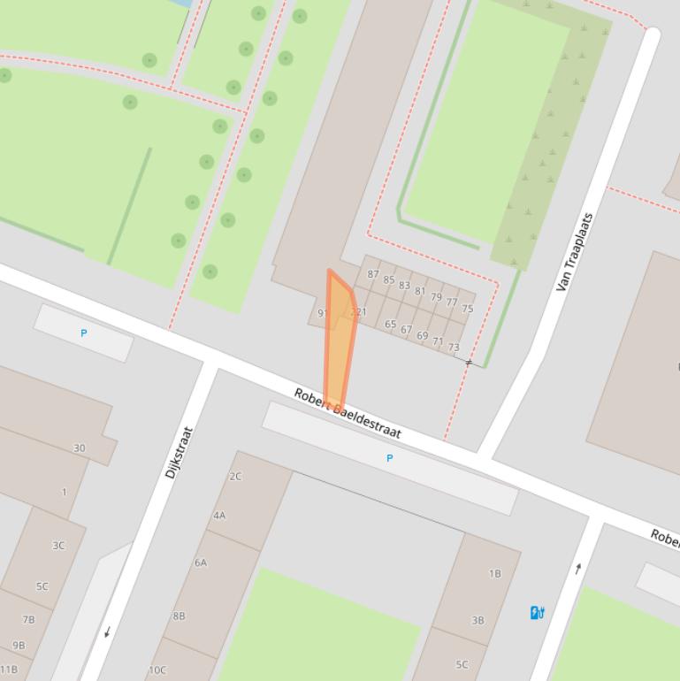 Kaart van postcodegebied 3061TJ.