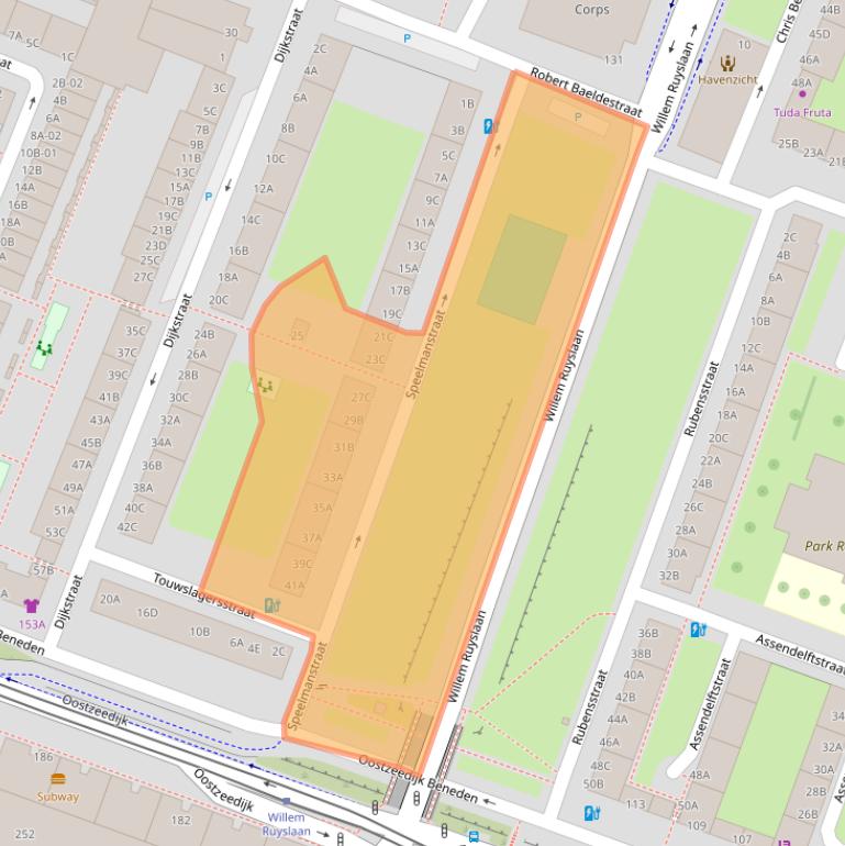 Kaart van postcodegebied 3061TS.