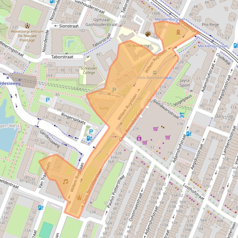 Kaart van postcodegebied 3061TT.
