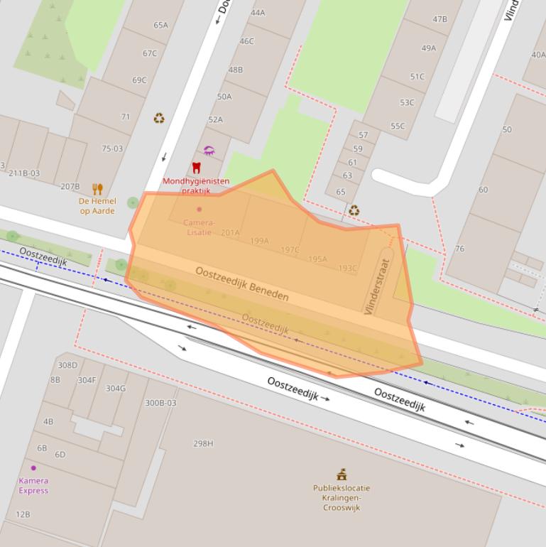 Kaart van postcodegebied 3061VS.
