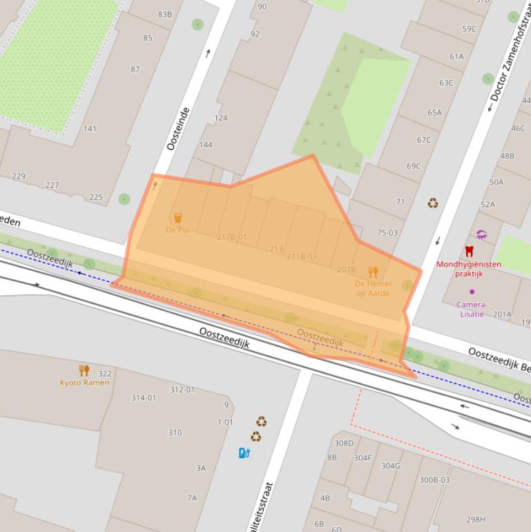 Kaart van postcodegebied 3061VT.