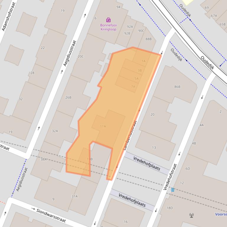 Kaart van postcodegebied 3061WB.