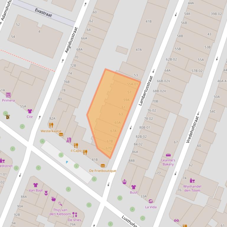 Kaart van postcodegebied 3061WE.