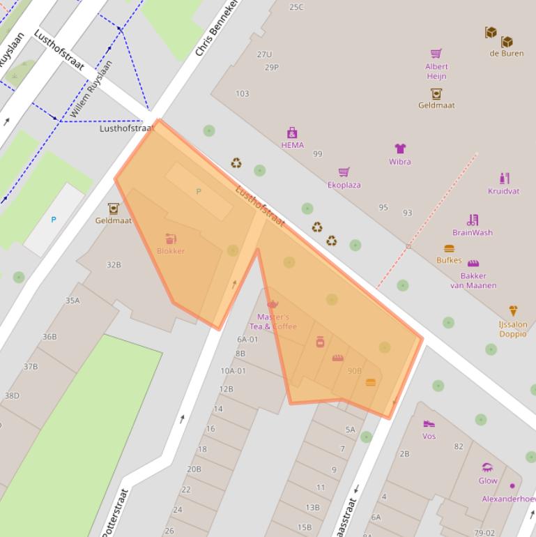 Kaart van postcodegebied 3061WJ.