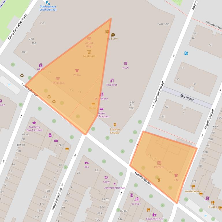 Kaart van postcodegebied 3061WL.