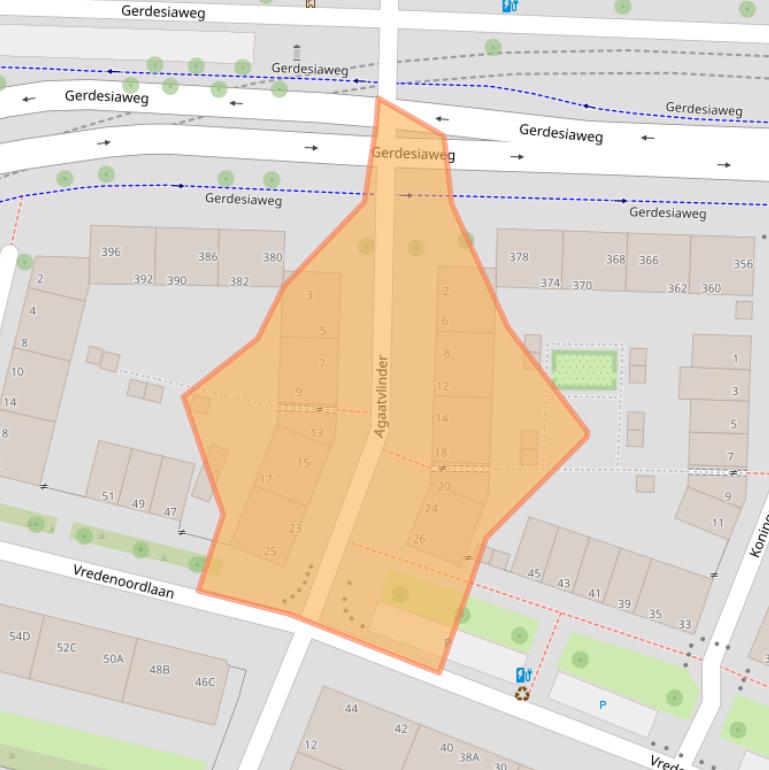 Kaart van postcodegebied 3061WN.