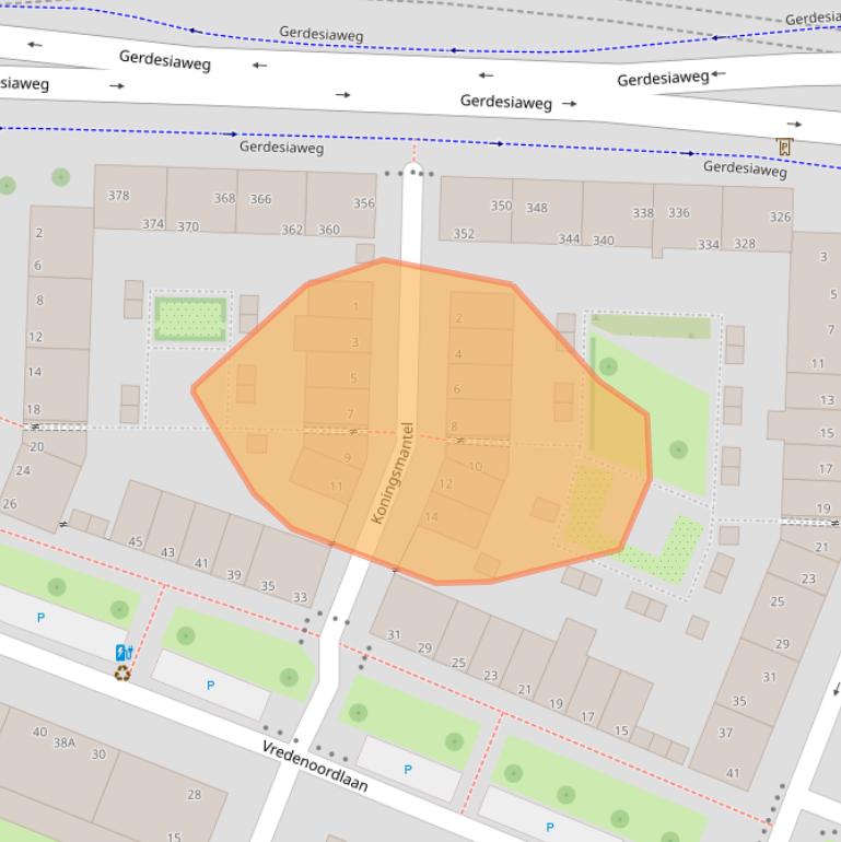 Kaart van postcodegebied 3061WT.