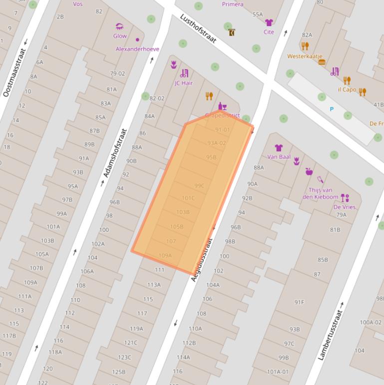 Kaart van postcodegebied 3061XE.