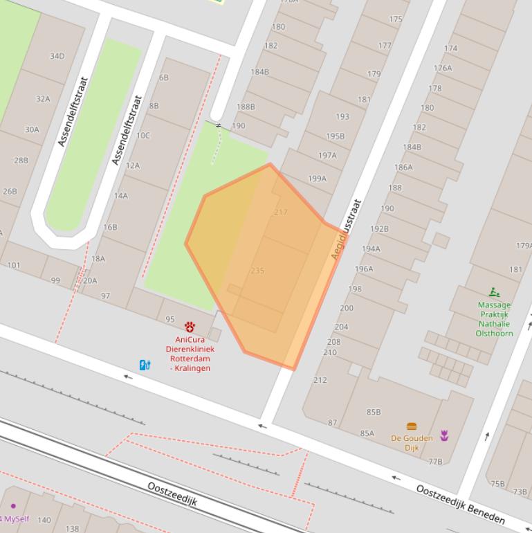 Kaart van postcodegebied 3061XK.