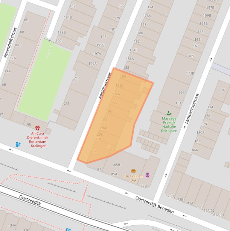 Kaart van postcodegebied 3061XT.