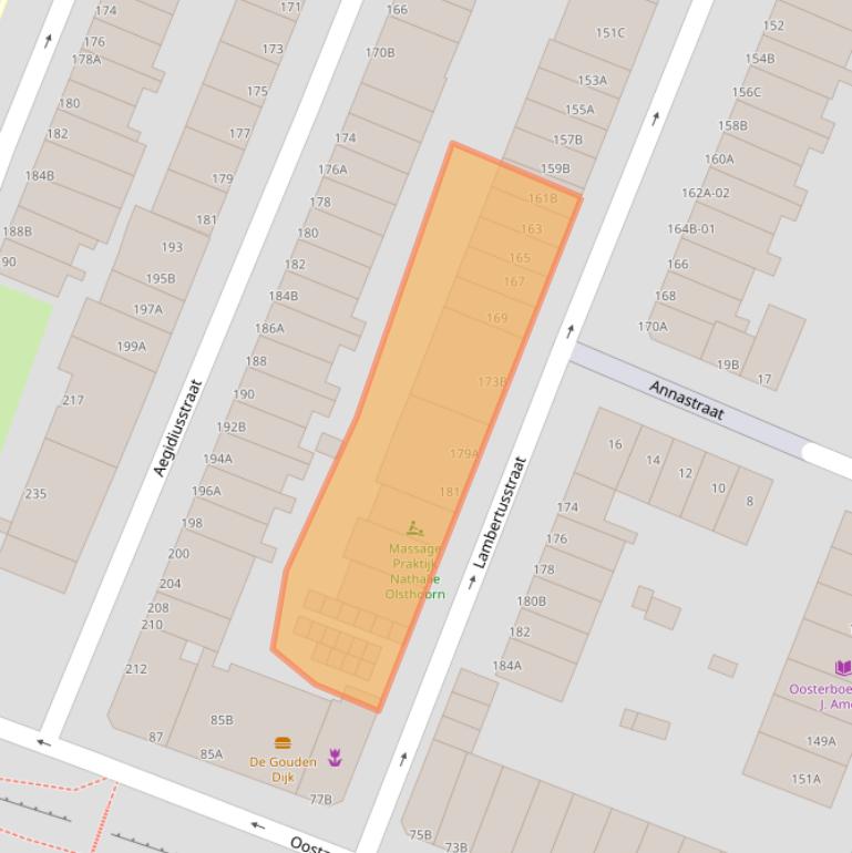 Kaart van postcodegebied 3061XZ.