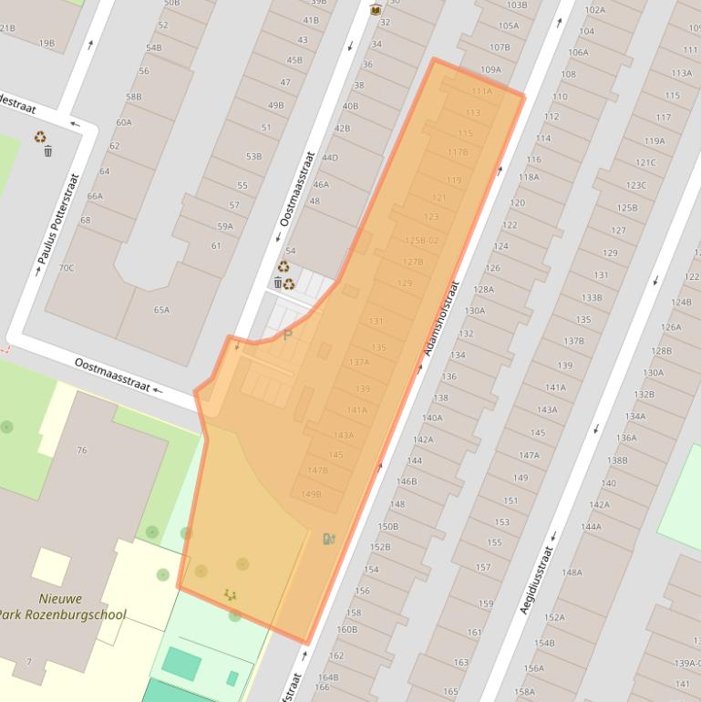 Kaart van postcodegebied 3061ZD.