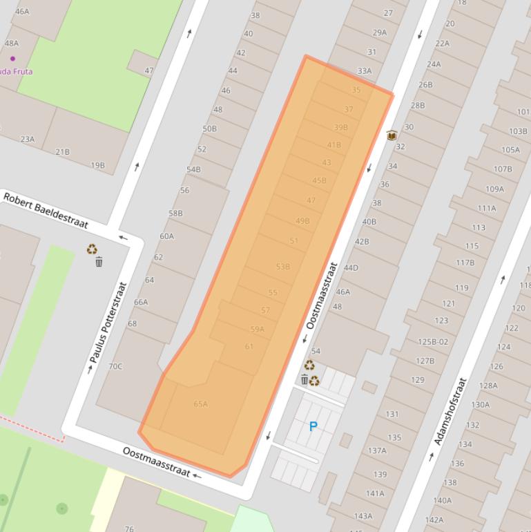 Kaart van postcodegebied 3061ZR.