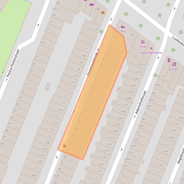 Kaart van postcodegebied 3061ZS.