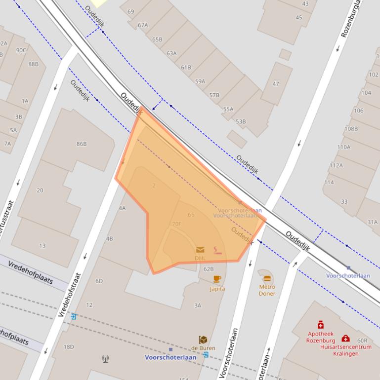 Kaart van postcodegebied 3062AG.