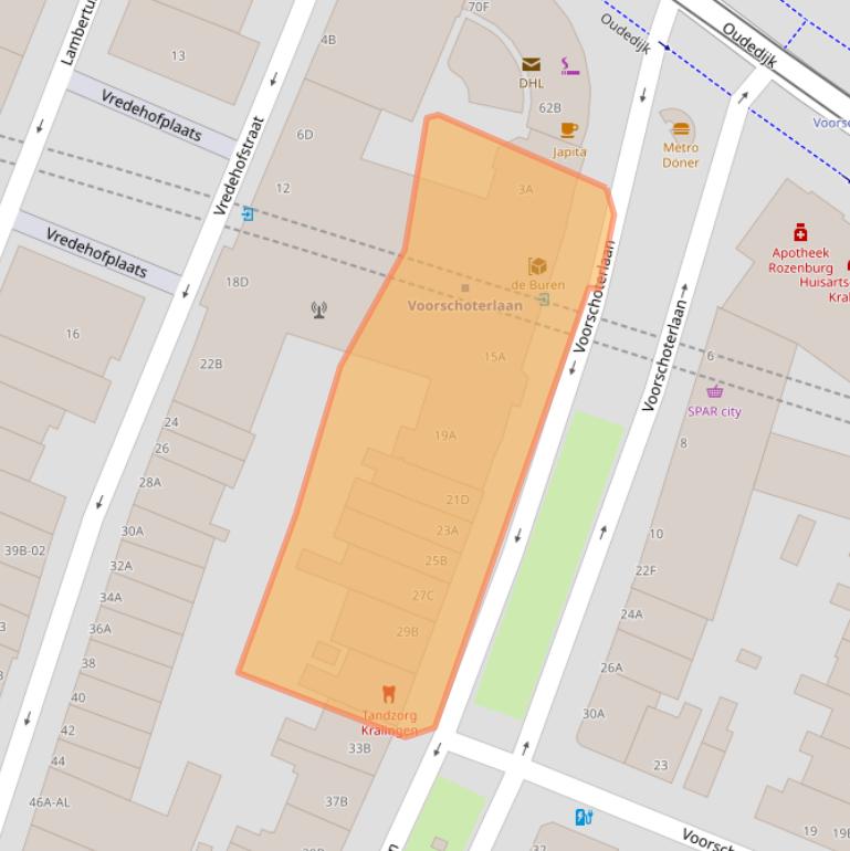 Kaart van postcodegebied 3062KG.