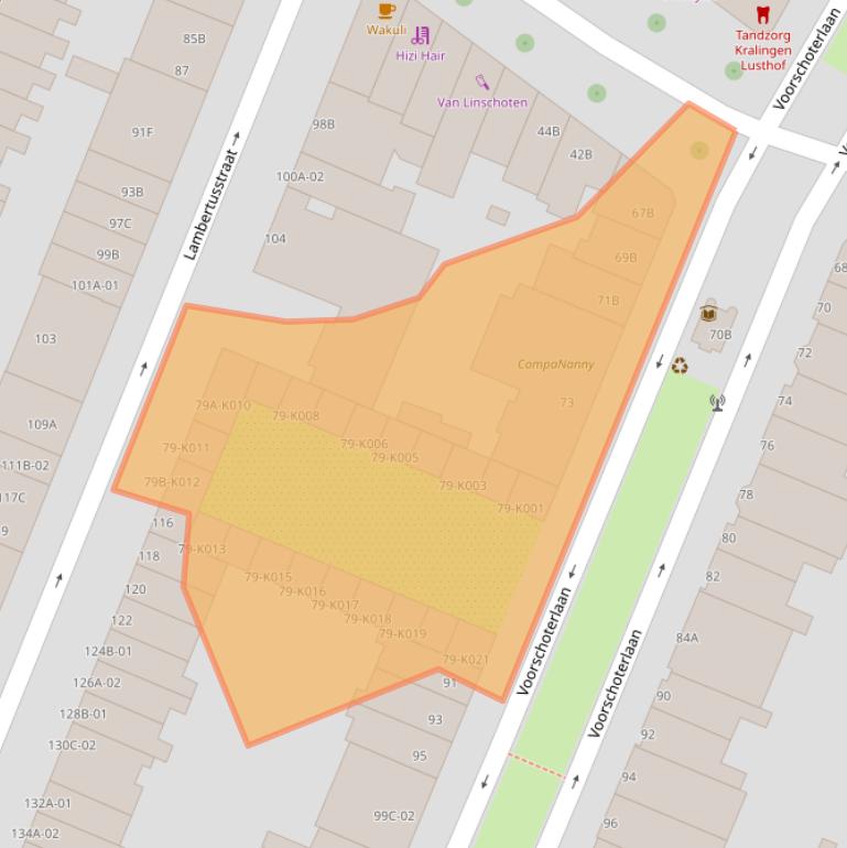 Kaart van postcodegebied 3062KJ.