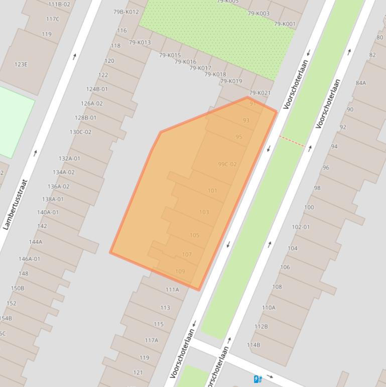 Kaart van postcodegebied 3062KK.