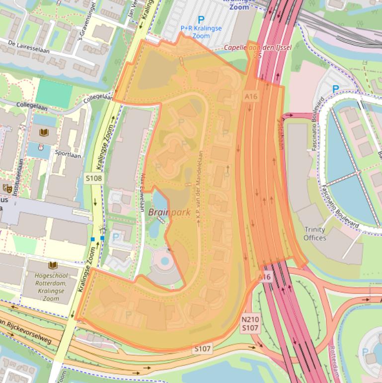 Kaart van postcodegebied 3062MB.