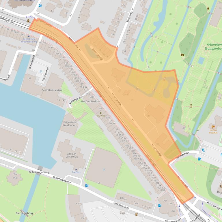 Kaart van postcodegebied 3062NW.