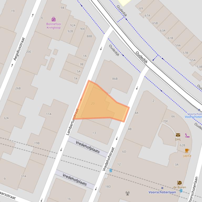 Kaart van postcodegebied 3062WG.