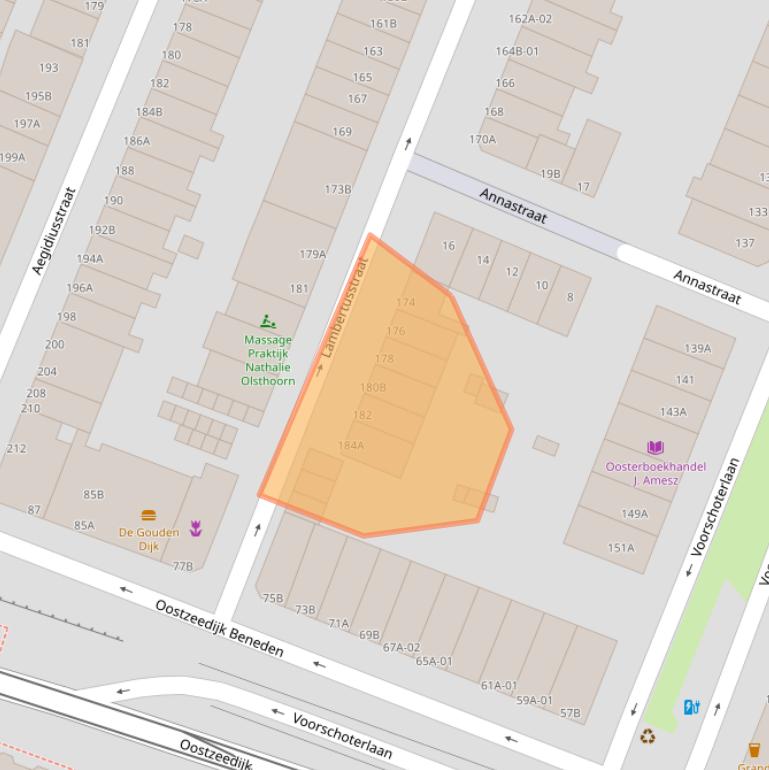 Kaart van postcodegebied 3062XD.