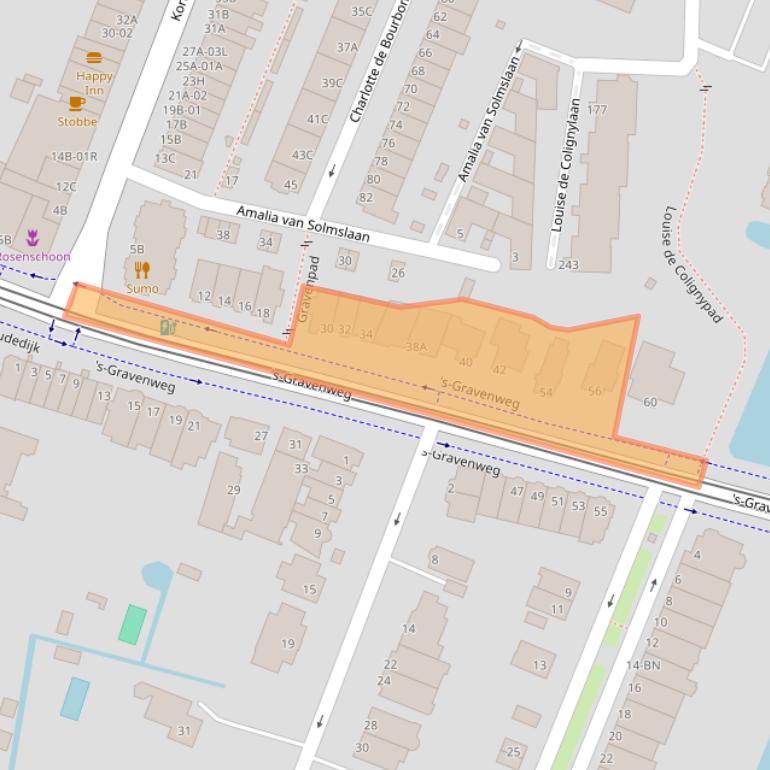 Kaart van postcodegebied 3062ZJ.