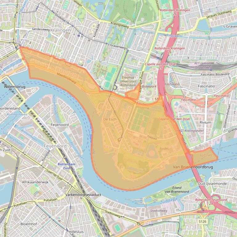 Kaart van postcodegebied 3063.