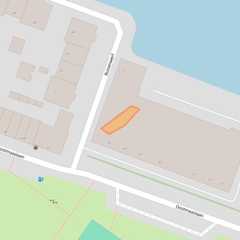 Kaart van postcodegebied 3063AA.