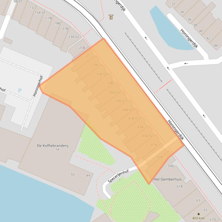 Kaart van postcodegebied 3063AJ.