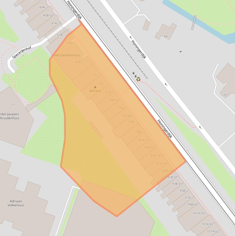 Kaart van postcodegebied 3063AK.