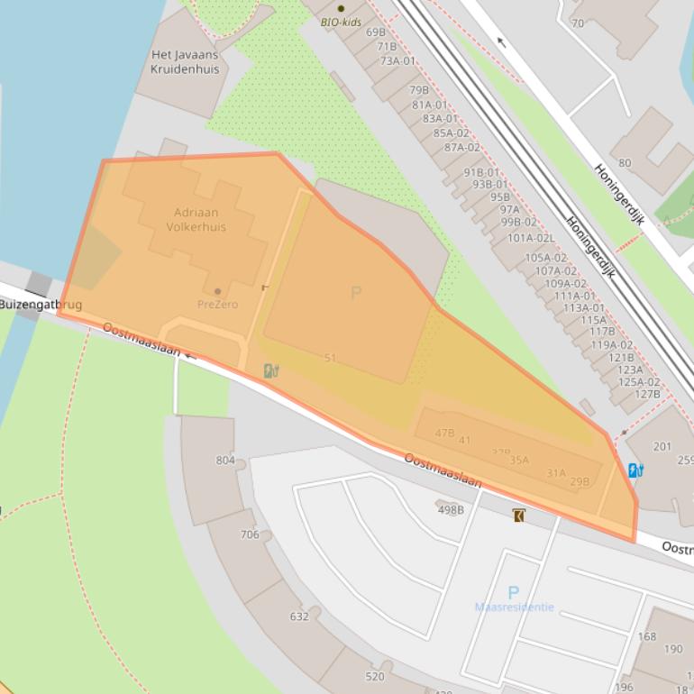 Kaart van postcodegebied 3063AN.