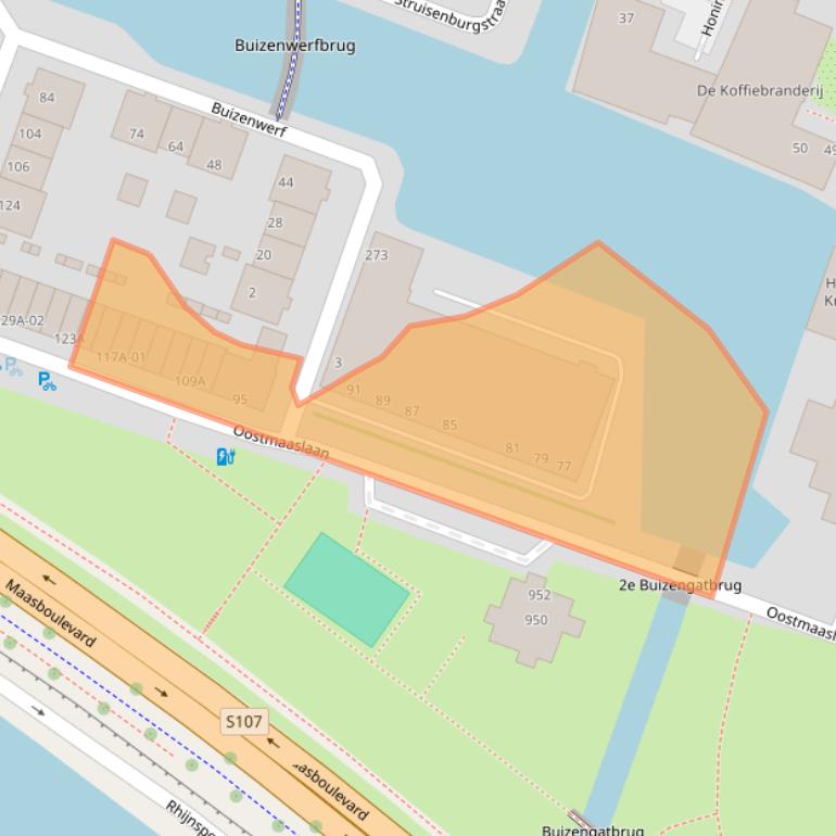 Kaart van postcodegebied 3063AP.