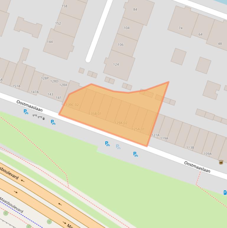 Kaart van postcodegebied 3063AR.