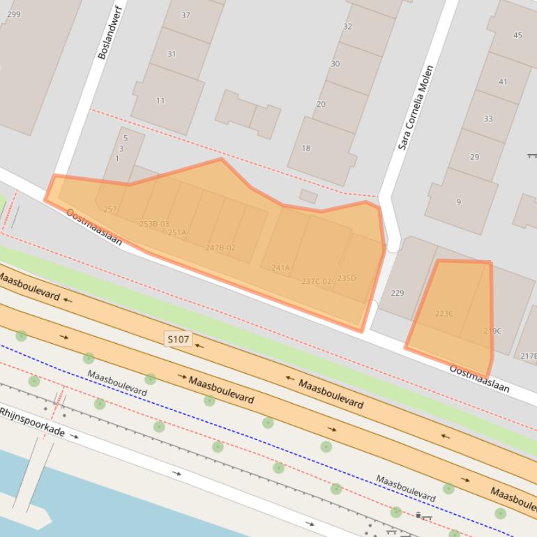 Kaart van postcodegebied 3063AV.