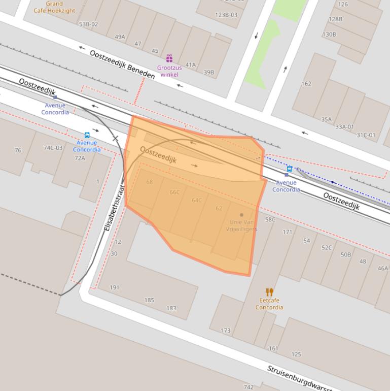 Kaart van postcodegebied 3063BE.