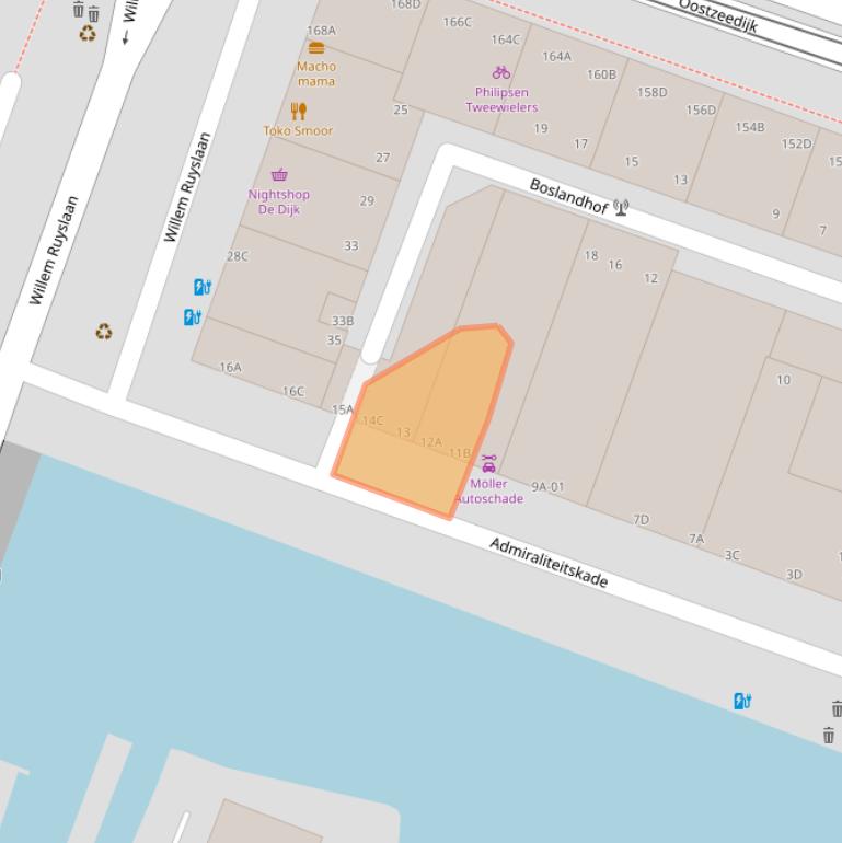 Kaart van postcodegebied 3063EB.