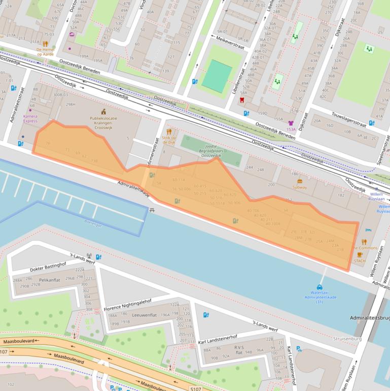Kaart van postcodegebied 3063ED.