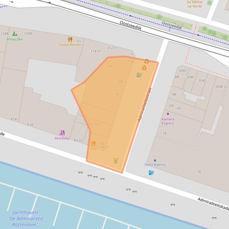 Kaart van postcodegebied 3063EJ.