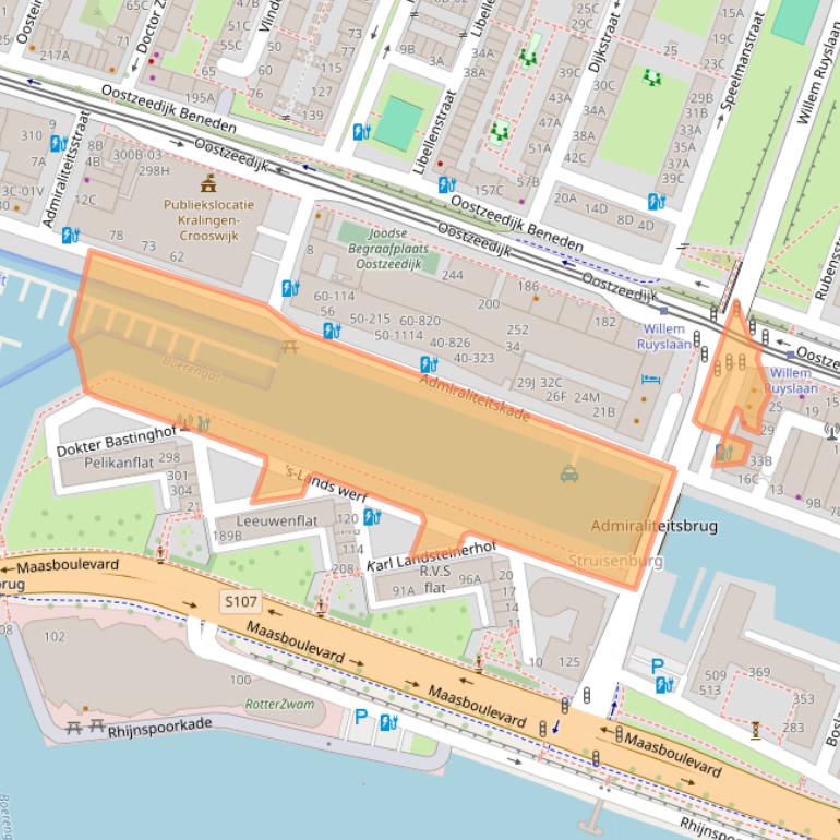 Kaart van postcodegebied 3063ES.