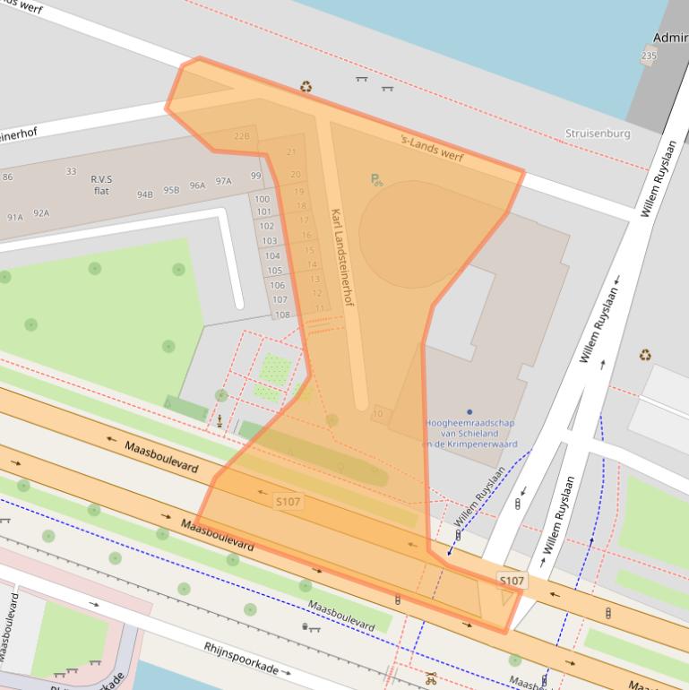 Kaart van postcodegebied 3063GA.