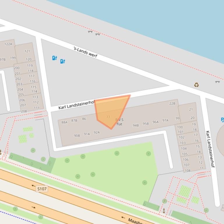 Kaart van postcodegebied 3063GB.